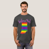 Indiana Pride with Rainbow Stripes Tシャツ (正面フル)
