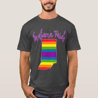 Indiana Pride with Rainbow Stripes Tシャツ