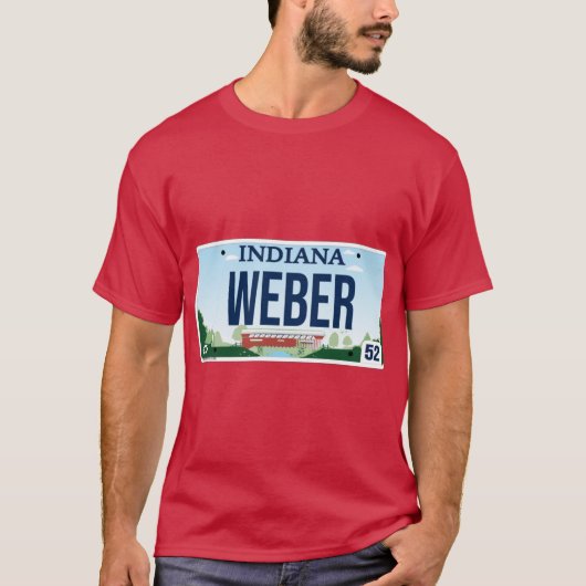 Indiana State custom Weber vanity license plate Tシャツ (正面)