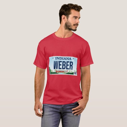 Indiana State custom Weber vanity license plate Tシャツ (正面フル)