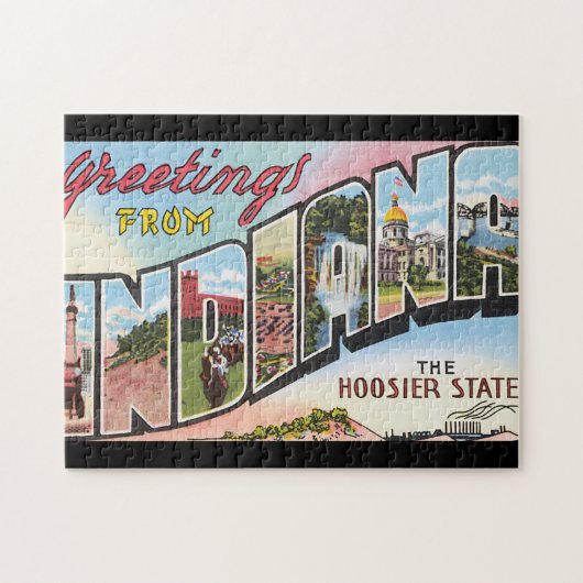 Indiana_Vintage旅行ポスターからの挨拶 ジグソーパズル (横)