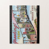 Indiana_Vintage旅行ポスターからの挨拶 ジグソーパズル (縦)