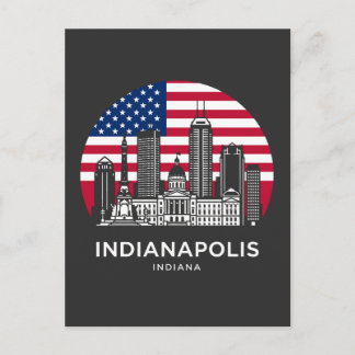 Indianapolis City Indiana American Flag ポストカード