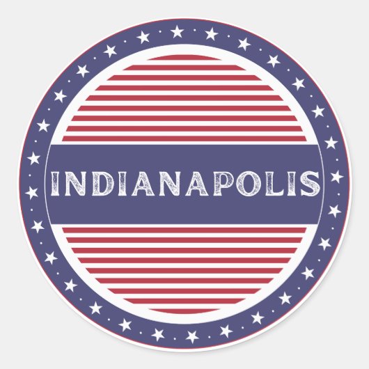 Indianapolis City Pride Emblem – American Identity ラウンドシール (正面)