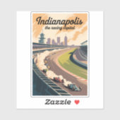 Indianapolis Illustration Travel Art Vintage シール (シート)