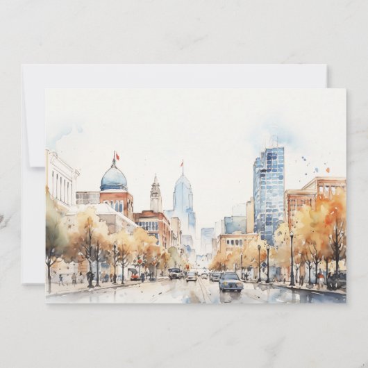 Indianapolis, Indiana Landscape Rehearsal Dinner 招待状 (裏面)