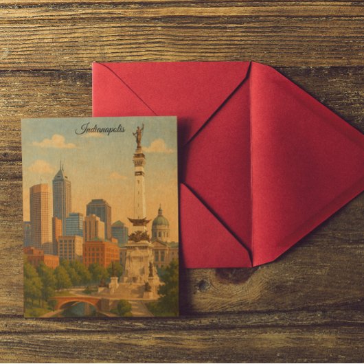 Indianapolis Indiana Skyline City Panorama ポストカード