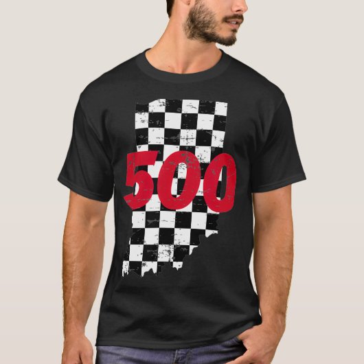 Indianapolis  Indiana State 500 Race Car Distresse Tシャツ (正面)