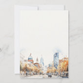 Indianapolis, Indiana Watercolor Landscape Wedding 招待状 (裏面)