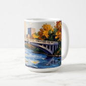 Indianapolis White Bridge Over the White River  コーヒーマグカップ (正面右)