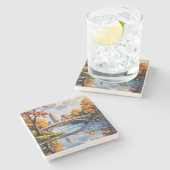 Indianapolis White Bridge Over the White River  ストーンコースター (横)