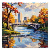 Indianapolis White Bridge Over the White River  フォトプリント (正面)