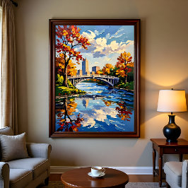 Indianapolis White Bridge Over the White River  フォトプリント