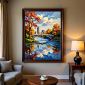 Indianapolis White Bridge Over the White River  ポスター