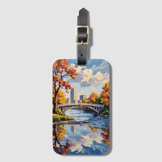 Indianapolis White Bridge Over the White River  ラゲッジタグ (正面縦)