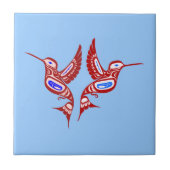 Indianer Vögel Native American birds タイル (正面)