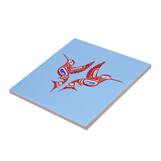 Indianer Vögel Native American birds タイル (側面)