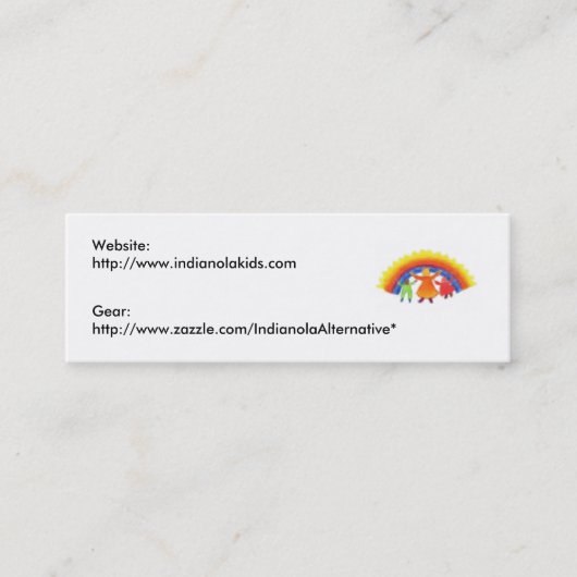 Indianolaの代わりカード スキニー名刺 (正面)