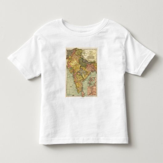 IndiaPanoramic MapIndia トドラーTシャツ (正面)