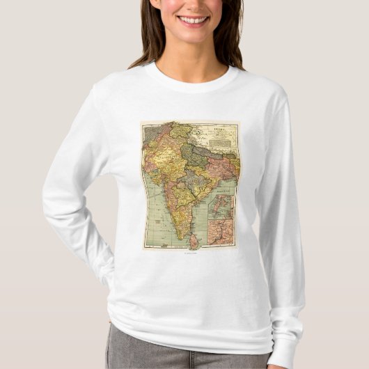 IndiaPanoramic MapIndia Tシャツ (正面)