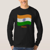 India's Bharat Indian Waving Flag   Tシャツ (正面)