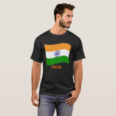 India's Bharat Indian Waving Flag Tシャツ (正面フル)