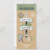 Indie Acoustic Rock ’n’ Roll Wedding Ticket 招待状 (正面)
