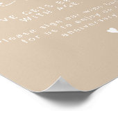 INDIE Boho Minimalist Wine Wedding Guestbook Sign ポスター (角)