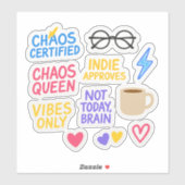 Indie Chaos Sticker Pack -10 Die-Cut Vibe Stickers シール (シート)