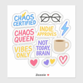 Indie Chaos Sticker Pack -10 Die-Cut Vibe Stickers シール