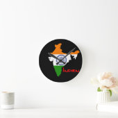 Indien Flagge Uhr ラウンド壁時計 (ホーム)