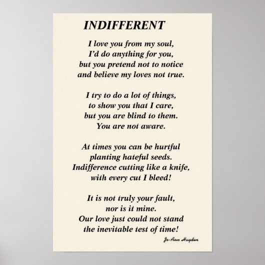 INDIFFERENT poemPrint、バリューポスターペーパー（マット） ポスター (正面)