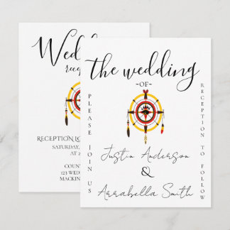 Indigenous Bear Medicine Wheel Wedding 招待状