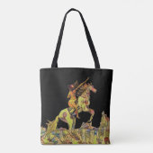 Indigenous Horse Native Indian Tote Bag Black トートバッグ (裏面)