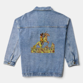 Indigenous Horse Native Indian Womens Jacket Denim デニムジャケット