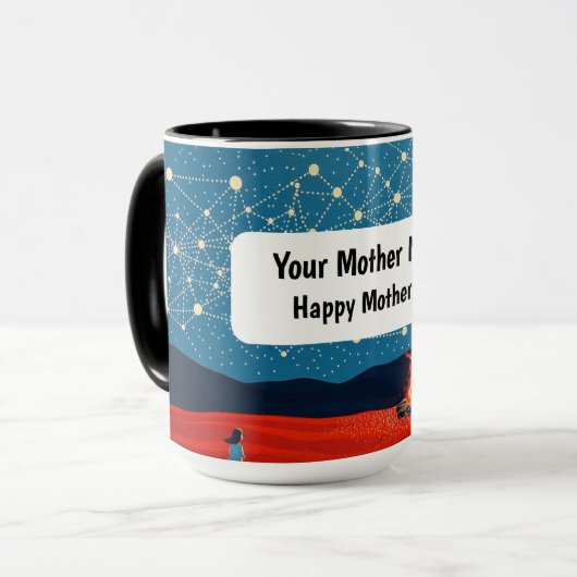 Indigenous Night Starlit Campfire Constellation マグカップ (正面左)