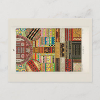 Indigenous patterns in textiles postcard ポストカード