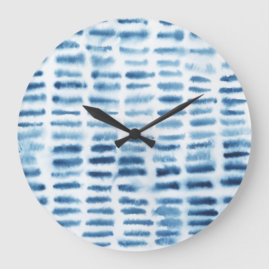 Indigioの水彩画のプリント ラージ壁時計 (正面)