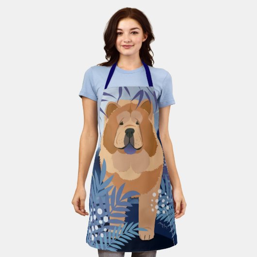 INDIGOなめらかなチョウグルーミングシェフエプロン エプロン (着用した状態)