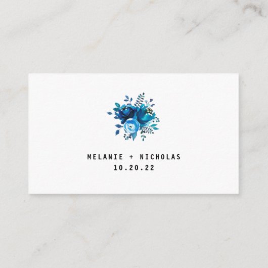 IndigoフローラMason Jar rsvp Webサイトカード エンクロージャーカード (裏面)