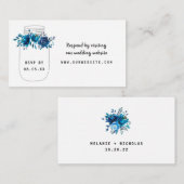 IndigoフローラMason Jar rsvp Webサイトカード エンクロージャーカード (正面/裏面)