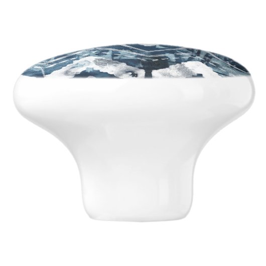 Indigo抽出 – 幾何学模様 セラミックノブ (側面)