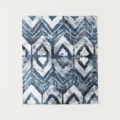 Indigo抽出 – 幾何学模様 タペストリー (正面)