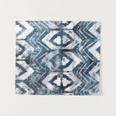 Indigo抽出 – 幾何学模様 タペストリー (正面(横))