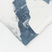 Indigo抽出 – 幾何学模様 フリースブランケット (角)