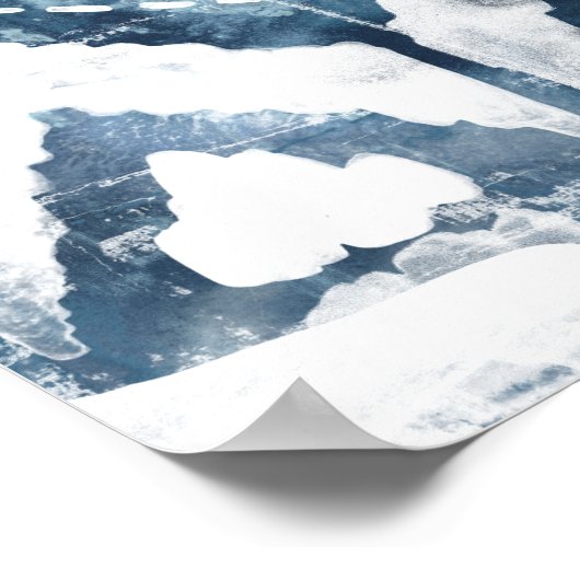 Indigo抽出 – 幾何学模様 ポスター (角)