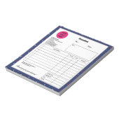 Indigo赤いハート会社ビジネスショップインボイス ノートパッド (回転)