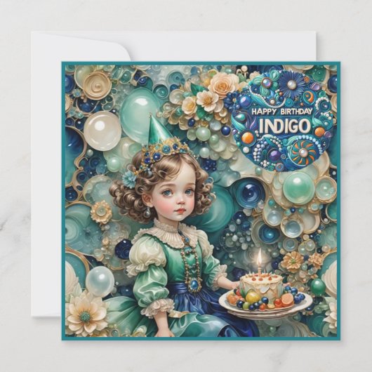 INDIGO ～誕生日カード～若い女の子～ (正面)