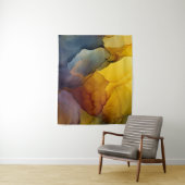 Indigo Amber Alcohol Ink Flow Abstract タペストリー (インサイチュ)