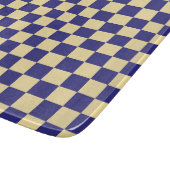 Indigo and butter checkerboard pattern カッティングボード (角)